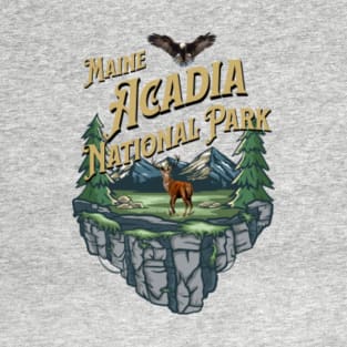 Maine Acadia National Park Deer Eagle T-Shirt